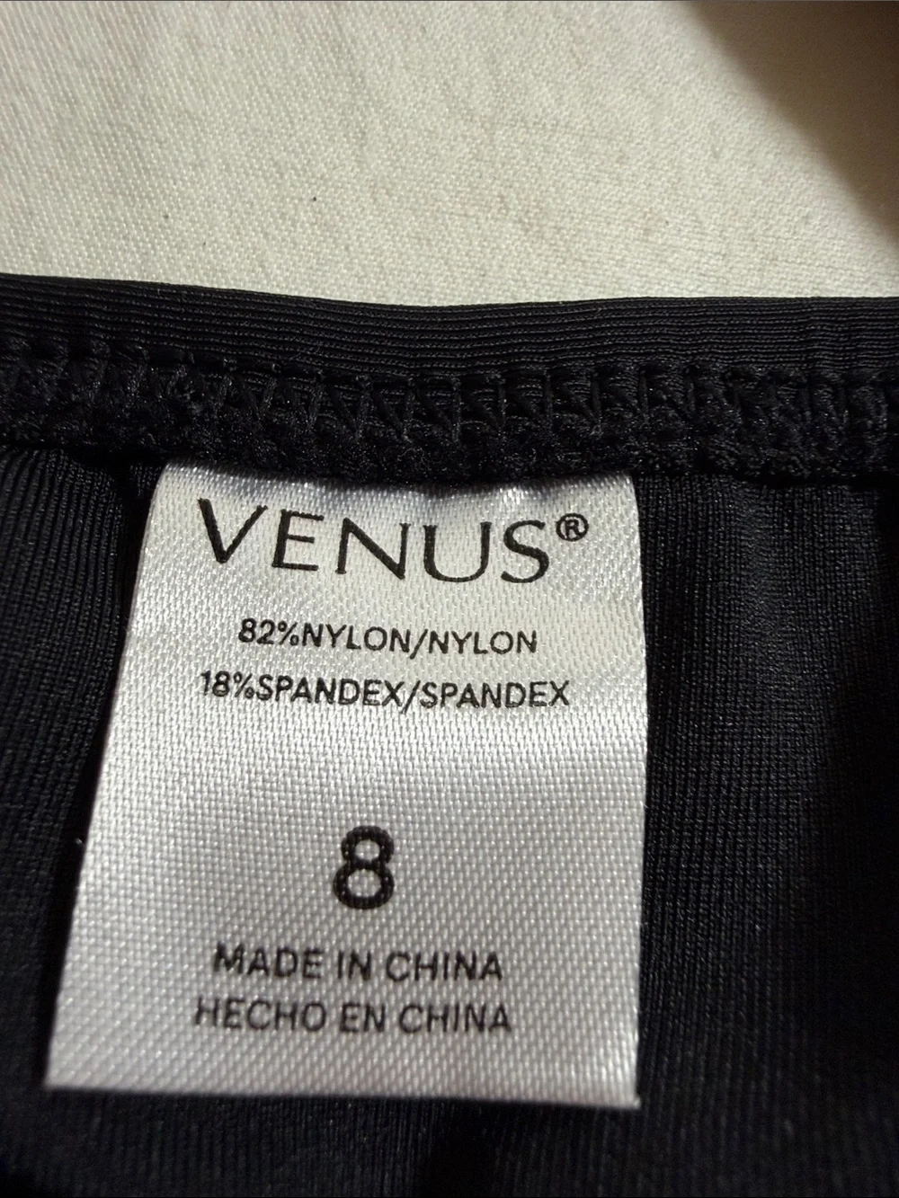 Venus Black Swimsuit Tankini top with Gold Accent Adjustable Buckle